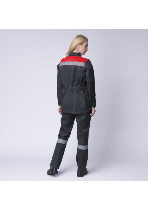 Костюм женский Весна-2 СОП NEW (тк.Смесовая,210) п/к, т.серый/красный Костюм женский Весна-2 СОП NEW (тк.Смесовая,210) п/к, т.серый/красный