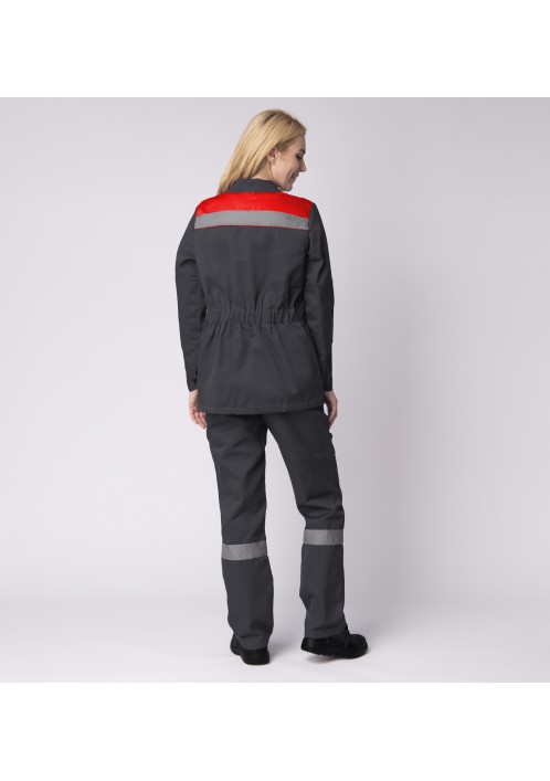 Костюм женский Весна-1 СОП NEW (тк.Смесовая,210) брюки, т.серый/красный Костюм женский Весна-1 СОП NEW (тк.Смесовая,210) брюки, т.серый/красный