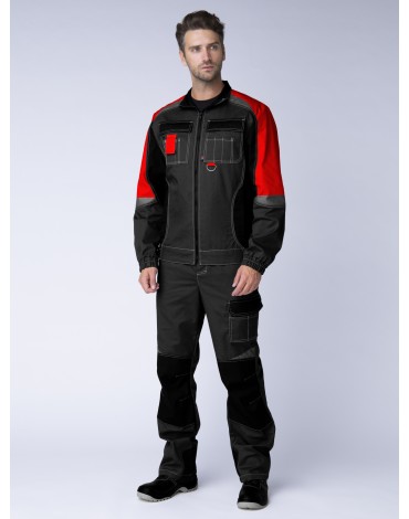 Костюм Формула (тк.Смесовая,240) брюки, серый/красный/черный