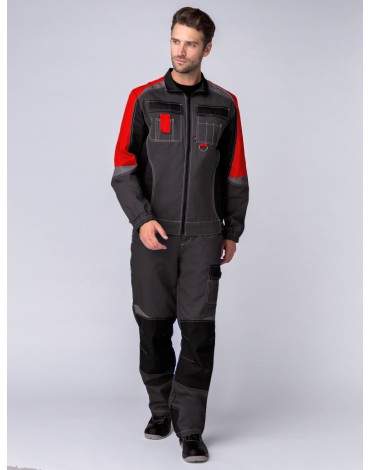 Костюм Формула (тк.Смесовая,240) п/к, серый/красный/черный