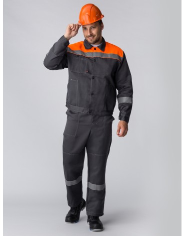 Костюм Легион-1 СОП (тк.Смесовая,210) брюки, т.серый/оранжевый