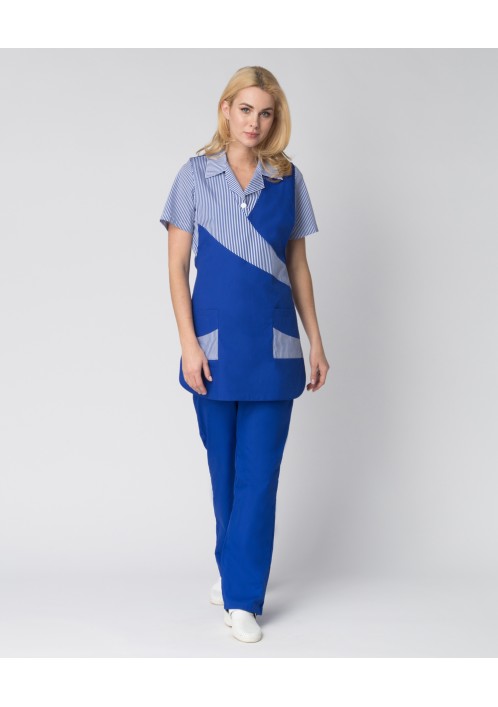 Костюм женский Утро (тк.ТиСи), васильковый/полоска Костюм женский Утро (тк.ТиСи), васильковый/полоска