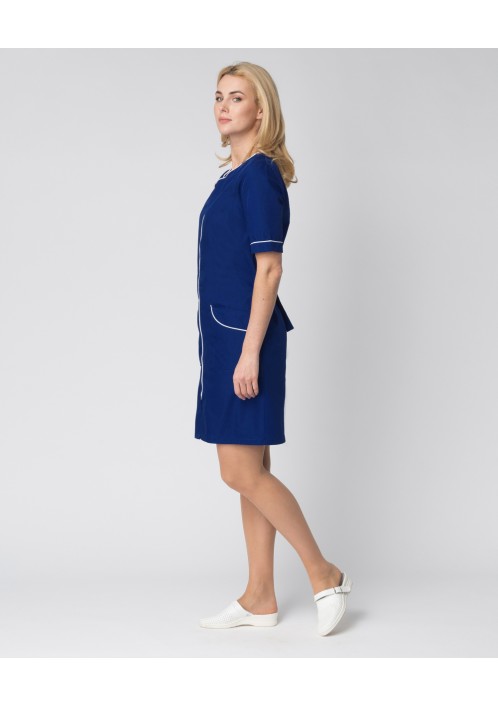 Халат женский Стелла (тк.ТиСи), т.синий/белый Халат женский Стелла (тк.ТиСи), т.синий/белый