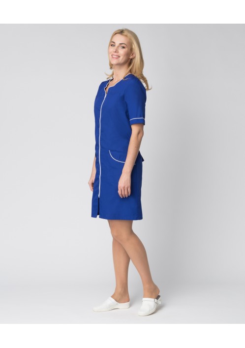 Халат женский Стелла (тк.ТиСи), васильковый/белый Халат женский Стелла (тк.ТиСи), васильковый/белый