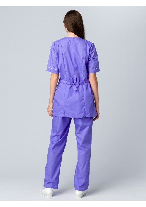 Женский костюм Вера (ткань ТиСи), сиреневый/белый Женский костюм Вера (ткань ТиСи), сиреневый/белый