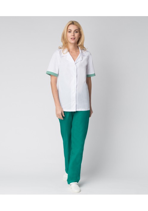 Костюм женский Надежда (тк.ТиСи), зеленый/белый Костюм женский Надежда (тк.ТиСи), зеленый/белый