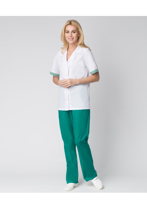 Костюм женский Надежда (тк.ТиСи), зеленый/белый Костюм женский Надежда (тк.ТиСи), зеленый/белый