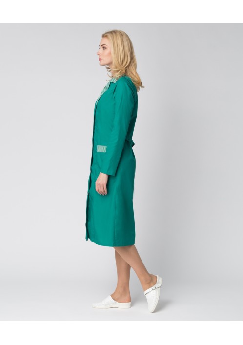 Халат женский Надежда (тк.ТиСи), зеленый/полоска Халат женский Надежда (тк.ТиСи), зеленый/полоска