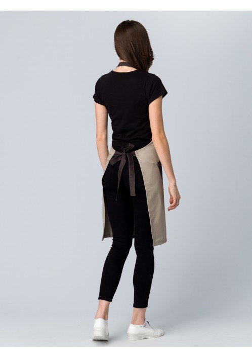 Фартук с грудкой универсальный Крафт (тк.Форвард,210), бежевый/коричневый (024) Фартук с грудкой универсальный Крафт (тк.Форвард,210), бежевый/коричневый (024)