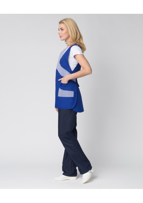 Фартук-сарафан Утро (тк.ТиСи), васильковый/полоска Фартук-сарафан Утро (тк.ТиСи), васильковый/полоска