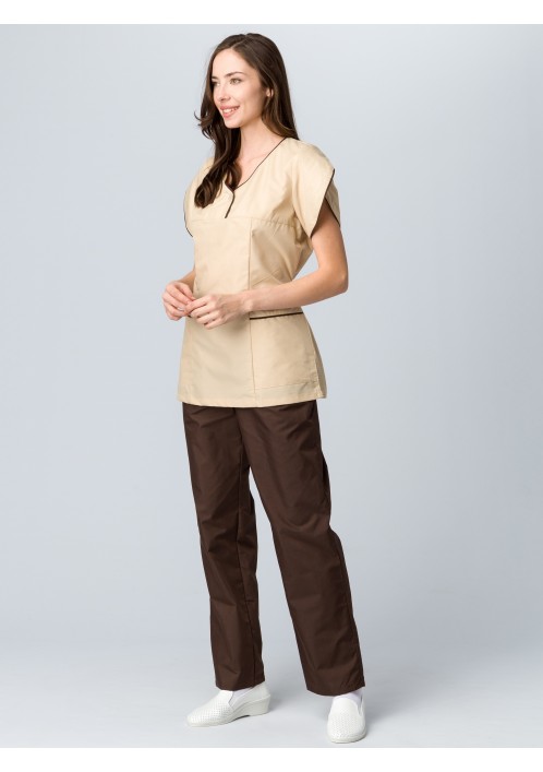 Костюм женский Мокко (тк.ТиСи,120), коричневый/бежевый Костюм женский Мокко (тк.ТиСи,120), коричневый/бежевый