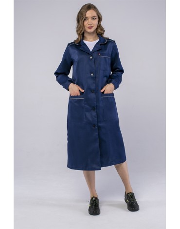 Халат женский ИТР (тк.Смесовая,210), т.синий