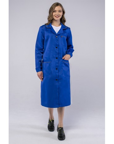 Халат женский ИТР (тк.Смесовая,210), васильковый