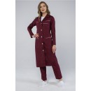 Халат женский Диана (тк.ТиСи), бордовый/белый