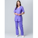 Женский костюм Вера (ткань ТиСи), сиреневый/белый Женский костюм Вера (ткань ТиСи), сиреневый/белый