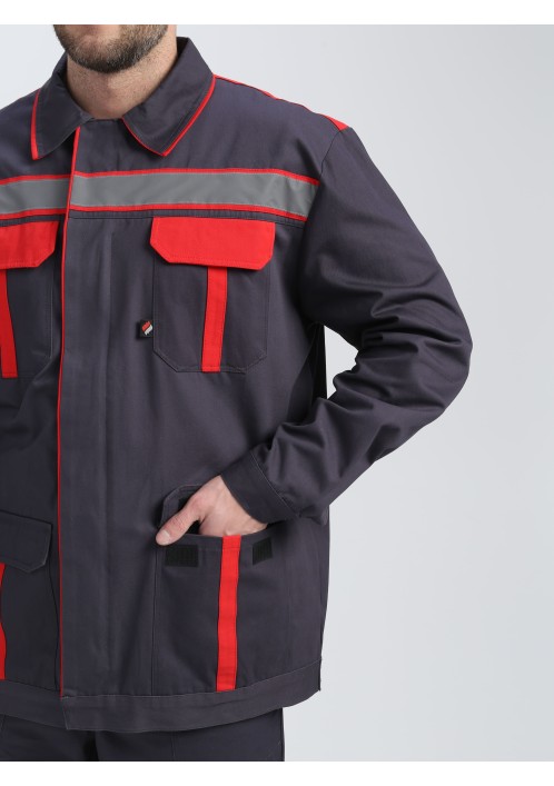 Костюм ИТР (тк.Саржа,250) брюки, т.серый/красный Костюм ИТР (тк.Саржа,250) брюки, т.серый/красный