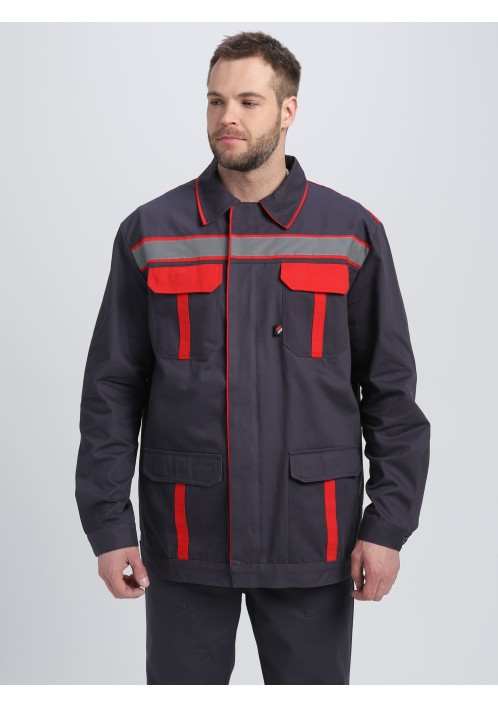 Костюм ИТР (тк.Саржа,250) брюки, т.серый/красный Костюм ИТР (тк.Саржа,250) брюки, т.серый/красный