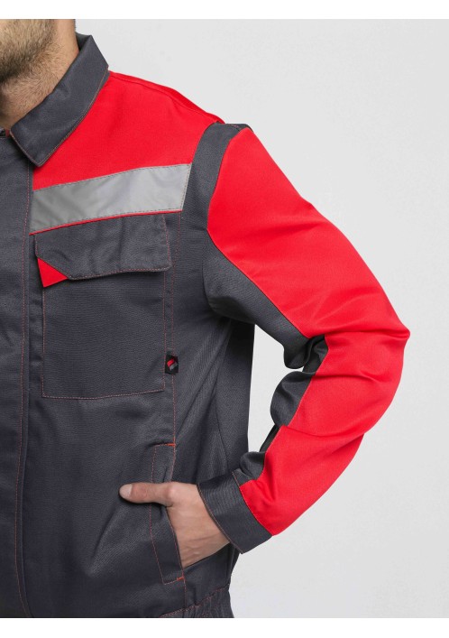 Костюм Сфера (тк.Смесовая,210) п/к, т.серый/красный Костюм Сфера (тк.Смесовая,210) п/к, т.серый/красный