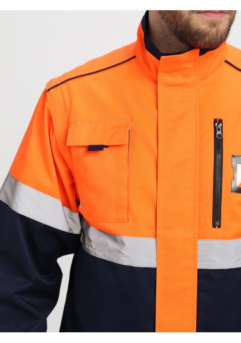 Куртка-трансформер сигнальная Profline Specialist МВО (тк.Смесовая,240), оранжевый/т.синий Куртка-трансформер сигнальная Profline Specialist МВО (тк.Смесовая,240), оранжевый/т.синий