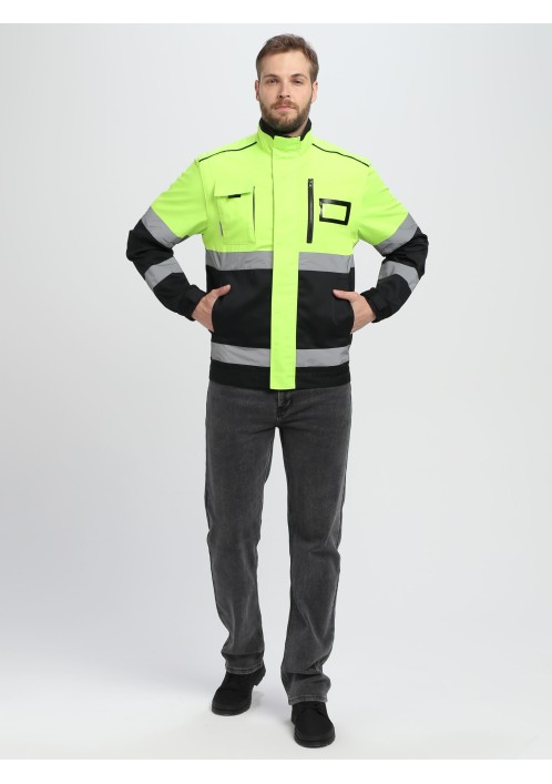 Куртка-трансформер сигнальная Profline Specialist МВО (тк.Смесовая,240), желтый/черный Куртка-трансформер сигнальная Profline Specialist МВО (тк.Смесовая,240), желтый/черный