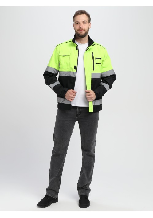 Куртка-трансформер сигнальная Profline Specialist МВО (тк.Смесовая,240), желтый/черный Куртка-трансформер сигнальная Profline Specialist МВО (тк.Смесовая,240), желтый/черный