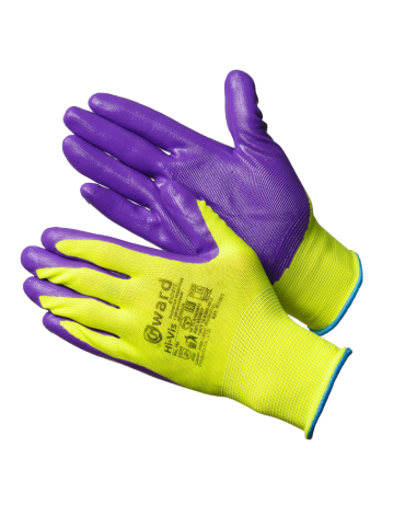 Перчатки Gward Hi-Vis нейлоновые с нитриловым покрытием, N1001