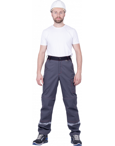 Брюки ХАЙ-ТЕК SAFETY летние, серый/черный/красный