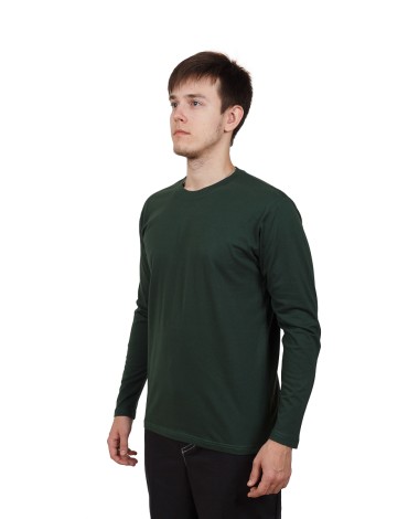 Футболка длинный рукав, т.зеленый