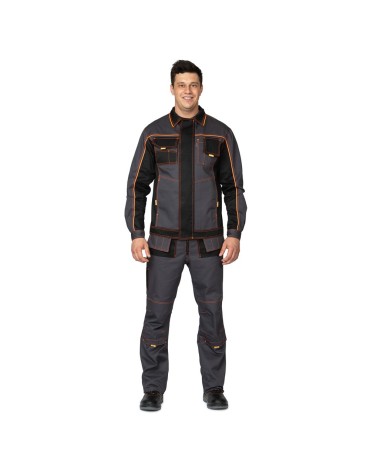 Костюм Бренд 2 (тк.Смесовая,240) п/к, серый/черный/оранжевый