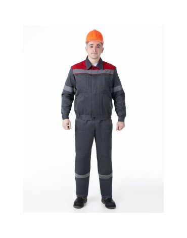 Костюм "ЛЕГИОН" куртка/полукомб. Т.СЕРЫЙ/КРАСНЫЙ