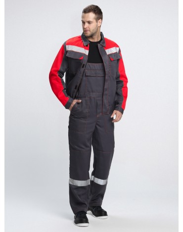 Костюм Сфера (тк.Смесовая,210) п/к, т.серый/красный