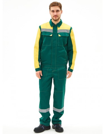 Костюм Сфера (тк.Смесовая,210) п/к, зеленый/желтый