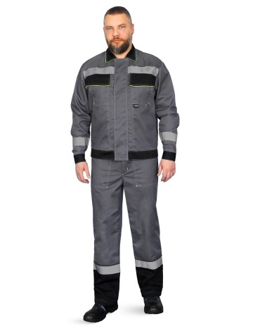 Костюм "Система" куртка/полукомб. серый/черный