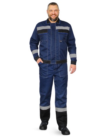 Костюм "Система" куртка/полукомб. синий/черный
