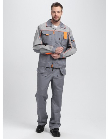 Костюм Союз-Профессионал-2 с п/к, серый/св.серый/оранжевый