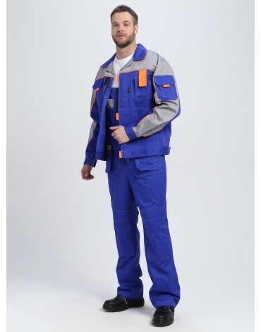 Костюм Союз-Профессионал-2 (тк.Смесовая,240) п/к, васильковый/св.серый/оранжевый