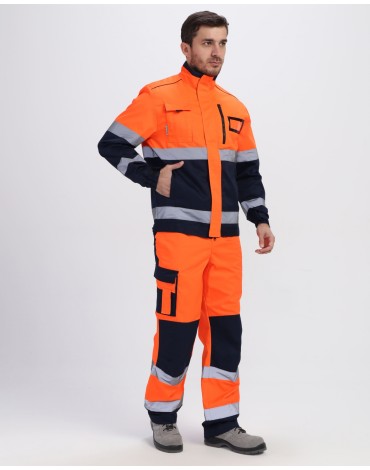 Костюм сигнальный "Profline-1" с брюками, оранжевый/т.синий