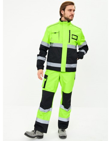 Костюм сигнальный "Profline-2" с п/к, лимонный/черный