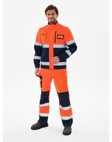 Костюм сигнальный "Profline-2" с п/к, оранжевый/т.синий