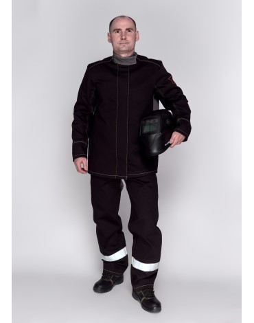 Костюм сварщика летний Ворк-М (3 кл.защиты, 100% ХБ) брюки, серый/черный