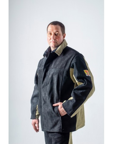 Костюм сварщика летний комбинированный со спилком 2,3 (Брезент 550 гр/спилок 0,9-1,1) (2 кл.защиты)