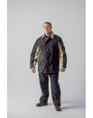 Костюм сварщика летний комбинированный со спилком 2,6 (Брезент 550 гр/спилок 0,9-1,1) (2 кл.защиты)