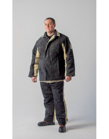Костюм сварщика зимний комбинированный со спилком 2,3 (Брезент 550 гр/спилок 0,9-1,1) (2 кл.защиты)