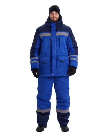 Костюм зимний "ЗИМНИК" куртка/брюки, цвет: василек/т.синий