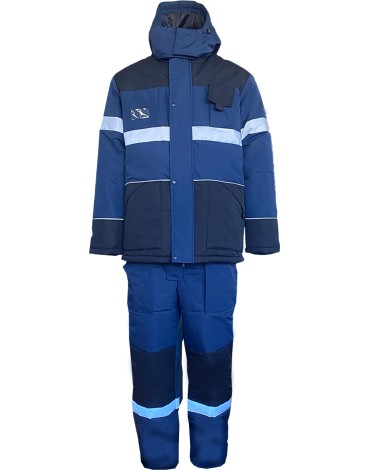 Костюм зимний «НОРД» с п/к, т.синий/черный 