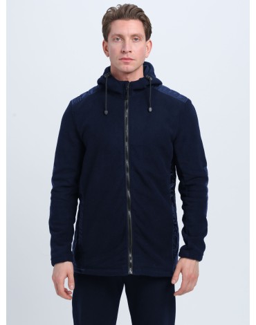 Куртка с капюшоном Кэмп (тк.Флис), т.синий