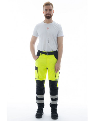 Летние сигнальные брюки Brodeks KS 309, желтый/черный