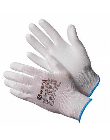 Перчатки Gward нейлоновые с полиуретановым покрытием, белый, PU1001