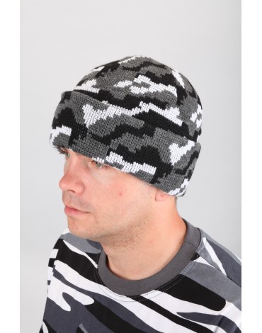 Шапка трикотажная кмф "Город", двойная вязка, 7 класс