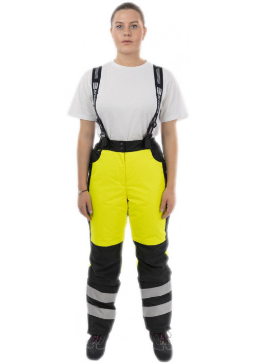 Зимние женские сигнальные брюки Brodeks KW 330, желтый/черный